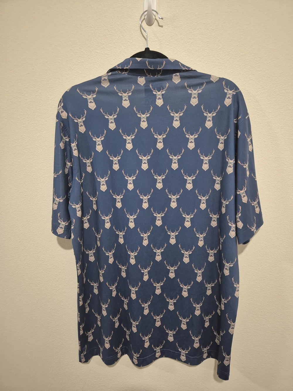 Waggle Polo Shirt Mens Large Blue Kentucky Buck Stag Golf Stretch Outdoor XL - Picture 5 of 5